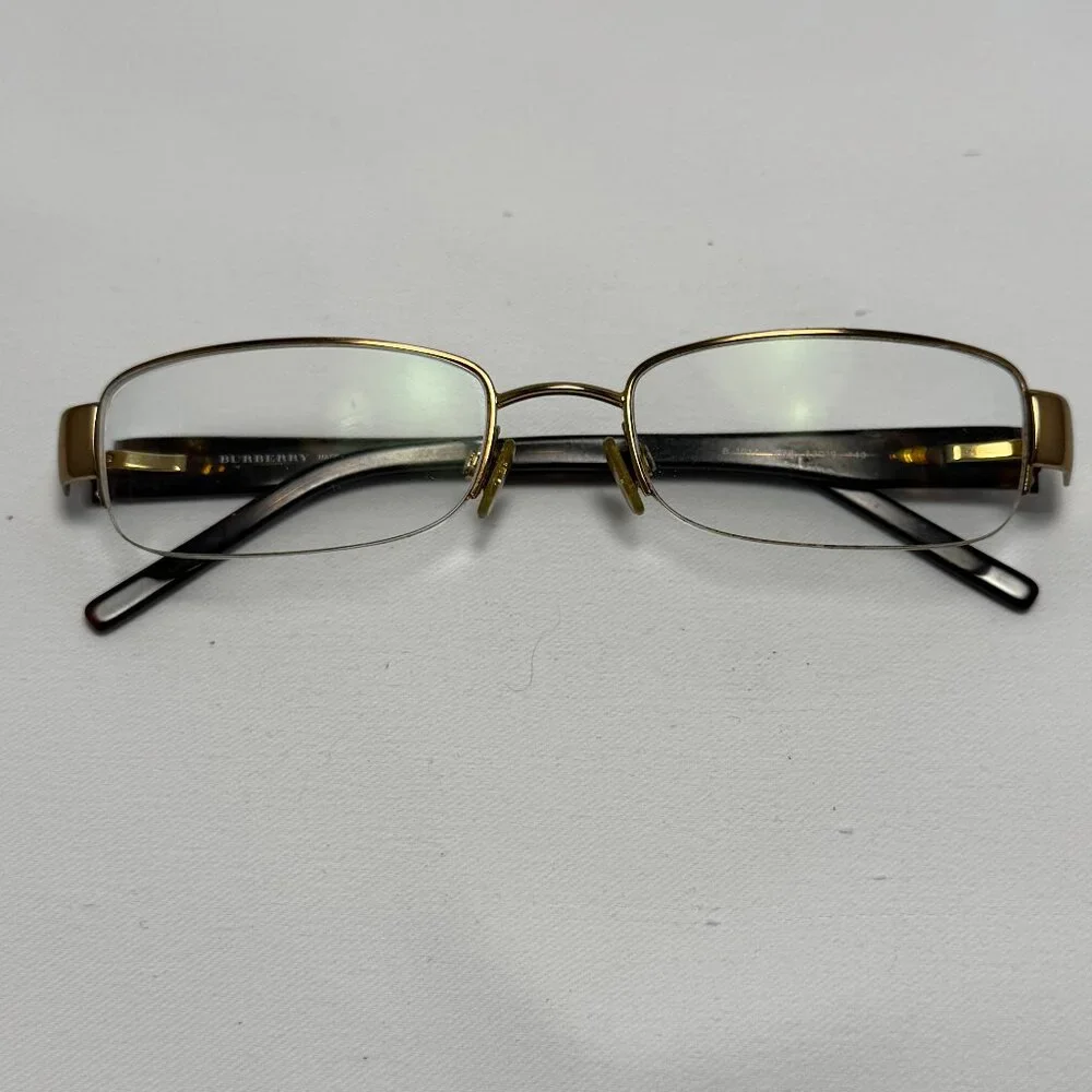 Burberry Gold Half Rim Eyeglasses - Frames Only